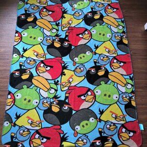 Colorful Angry Birds Fleece Throw Blanket with Bob, Red, Chuck, Bad Piggies